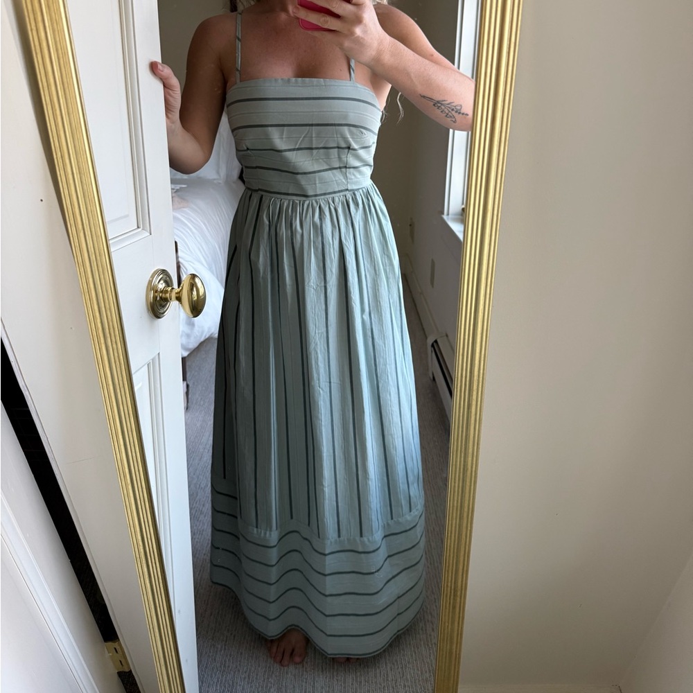 Light teal/Green Strapless Dress